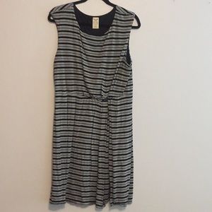 Black and white striped dress